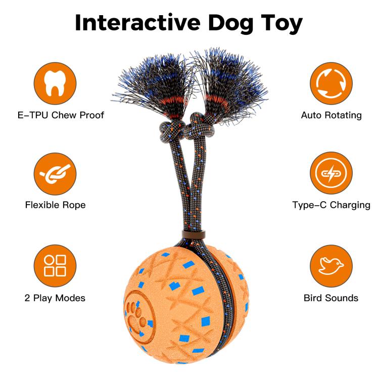 O28 Smart Automatic Pet Toy Ball Dog Training with Sound & Rope