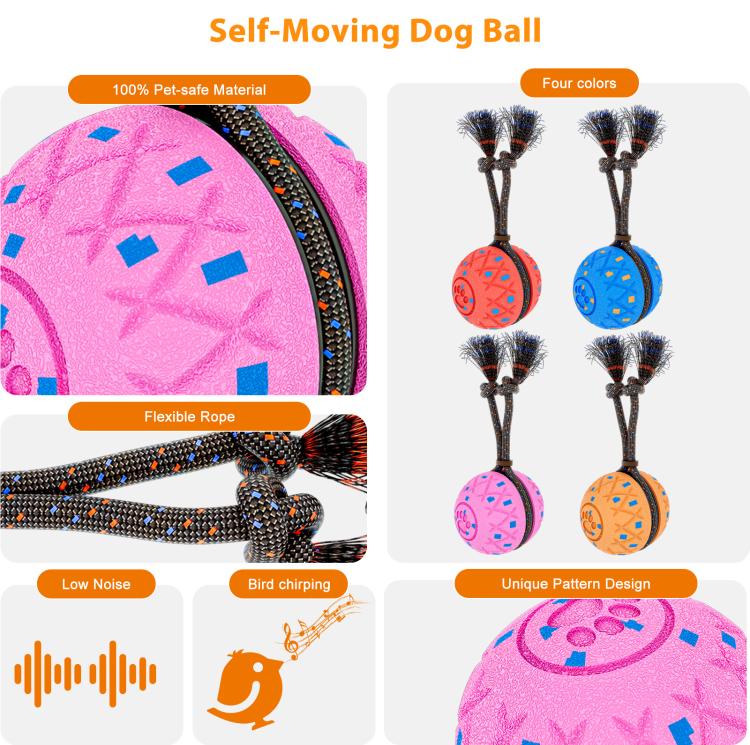 O28 Smart Automatic Pet Toy Ball Dog Training with Sound & Rope