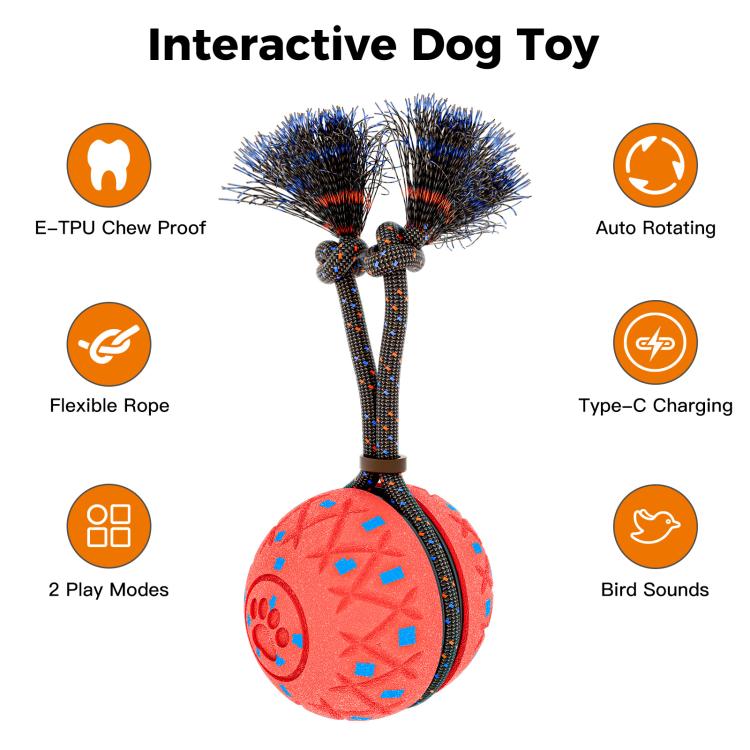 O28 Smart Automatic Pet Toy Ball Dog Training with Sound & Rope