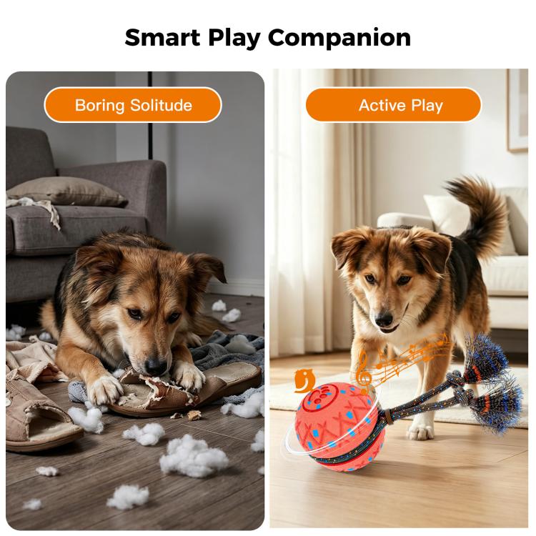 O28 Smart Automatic Pet Toy Ball Dog Training with Sound & Rope