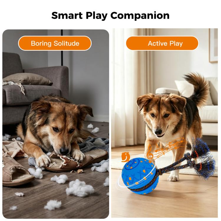 O28 Smart Automatic Pet Toy Ball Dog Training with Sound & Rope