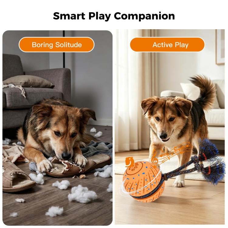 O30 Smart Automatic Pet Toy Ball Dog Training with Sound & Rope