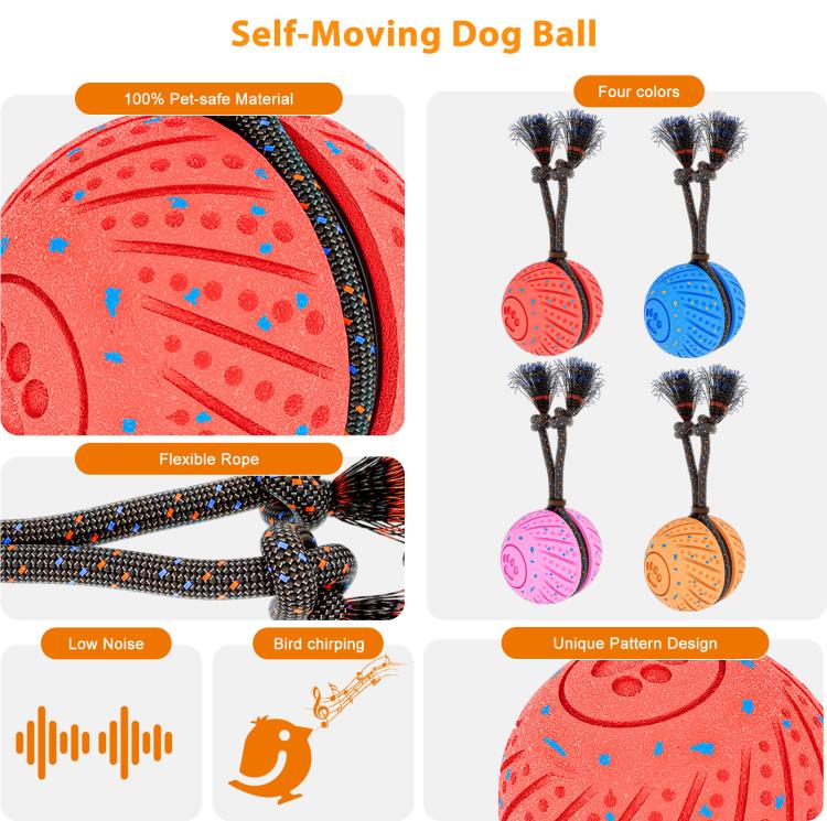 O30 Smart Automatic Pet Toy Ball Dog Training with Sound & Rope