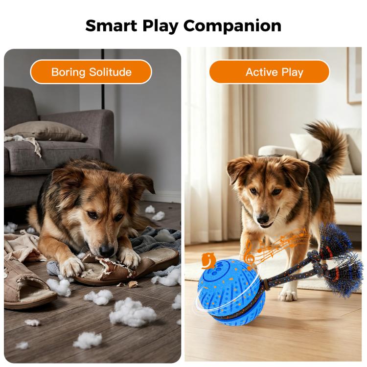 O30 Smart Automatic Pet Toy Ball Dog Training with Sound & Rope