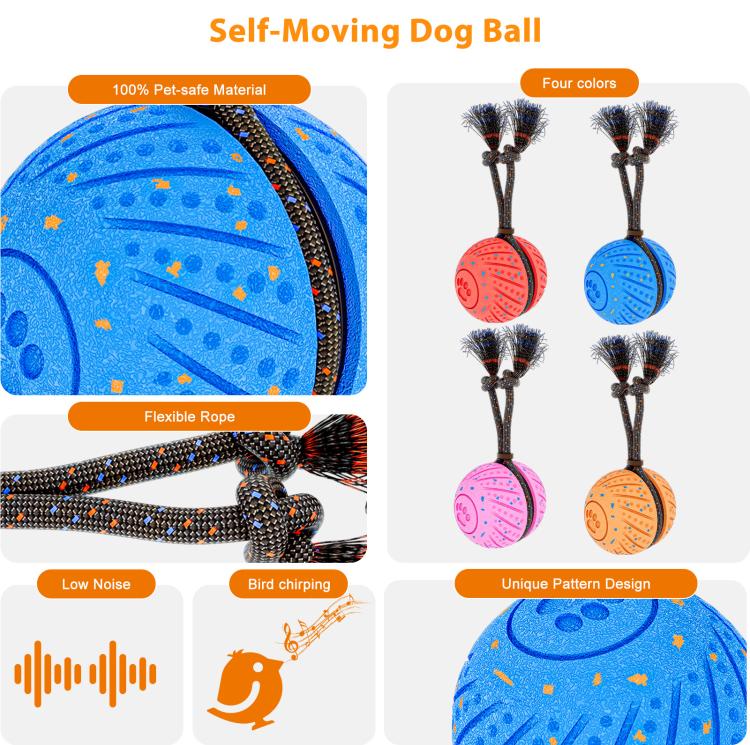O30 Smart Automatic Pet Toy Ball Dog Training with Sound & Rope