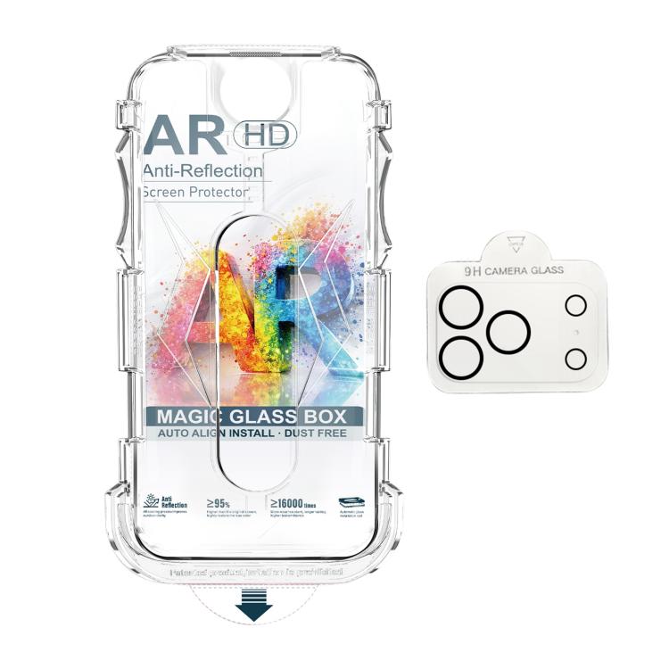 For iPhone 17 Pro 5pcs Easy Install Dust-proof Box AR HD Tempered Glass Film with Lens Film