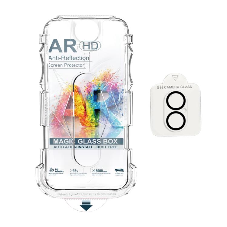 For iPhone 17 5pcs Easy Install Dust-proof Box AR HD Tempered Glass Film with Lens Film