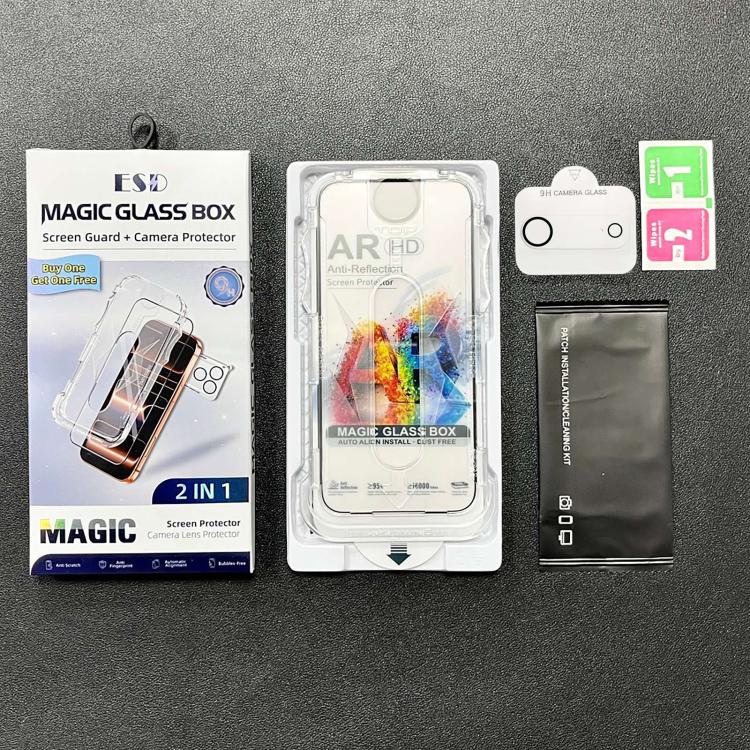 For iPhone Air 5pcs Easy Install Dust-proof Box AR HD Tempered Glass Film with Lens Film