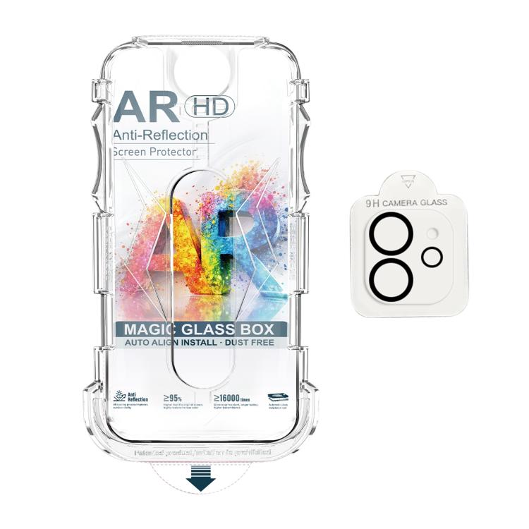 For iPhone 11 5pcs Easy Install Dust-proof Box AR HD Tempered Glass Film with Lens Film