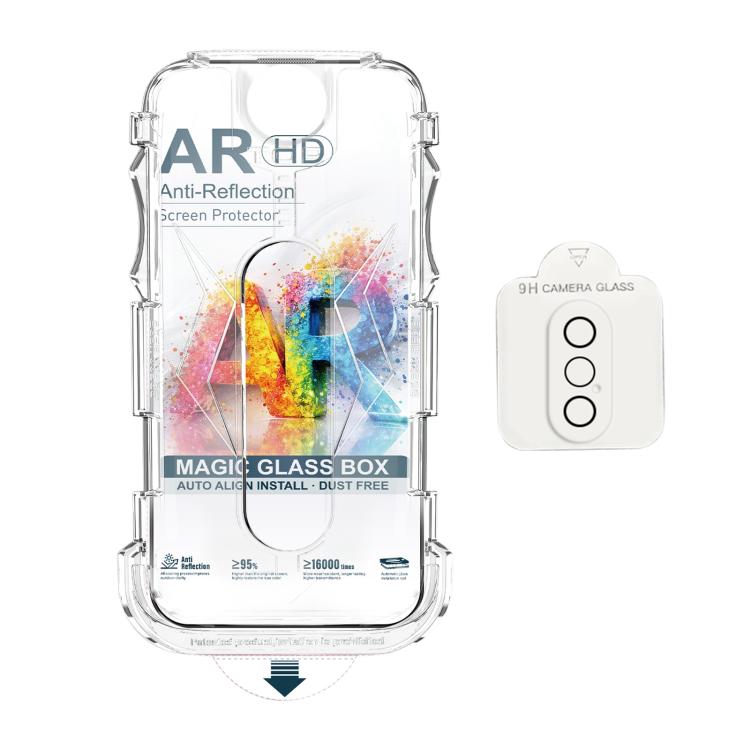 For iPhone X / XS 5pcs Easy Install Dust-proof Box AR HD Tempered Glass Film with Lens Film