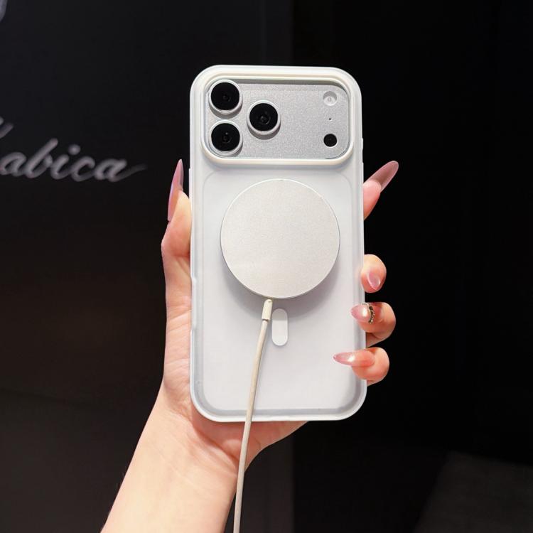 For iPhone 17 Pro Max Cloud Edge Floating Semi-Transparent Matte Magnetic Phone Case