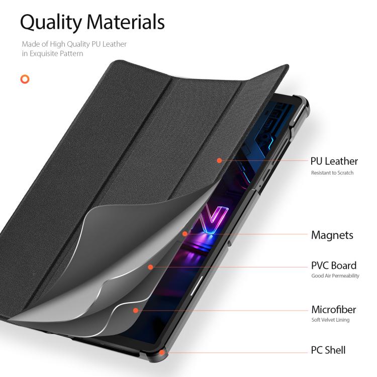 For Lenovo Legion Tab / Y700 Gen 5 DUX DUCIS Domo Series Magnetic Flip Leather Tablet Case - Black