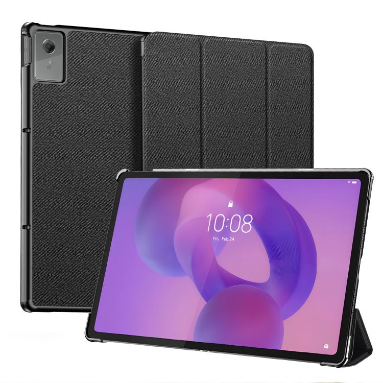 For Lenovo Idea Tab Plus 12.1 2025 DUX DUCIS Domo Series Magnetic Flip Leather Tablet Case - Black