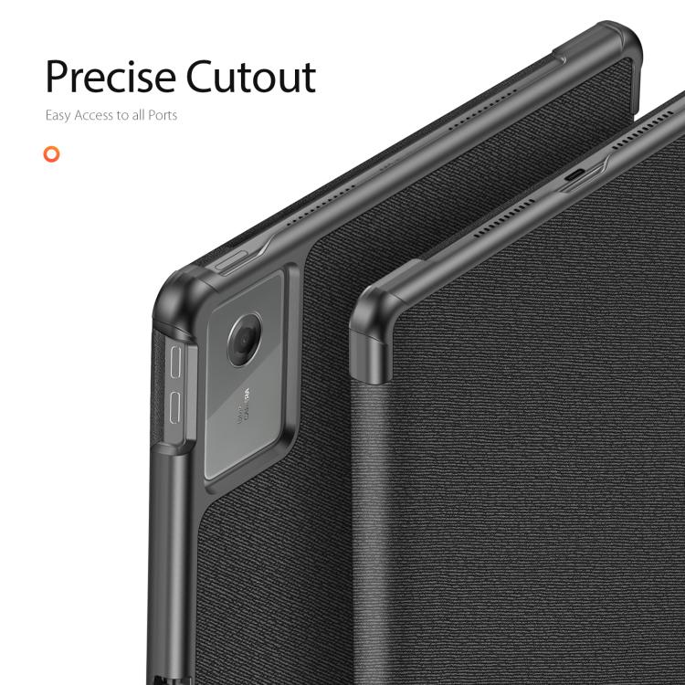 For Lenovo Idea Tab Plus 12.1 2025 DUX DUCIS Domo Series Magnetic Flip Leather Tablet Case - Black