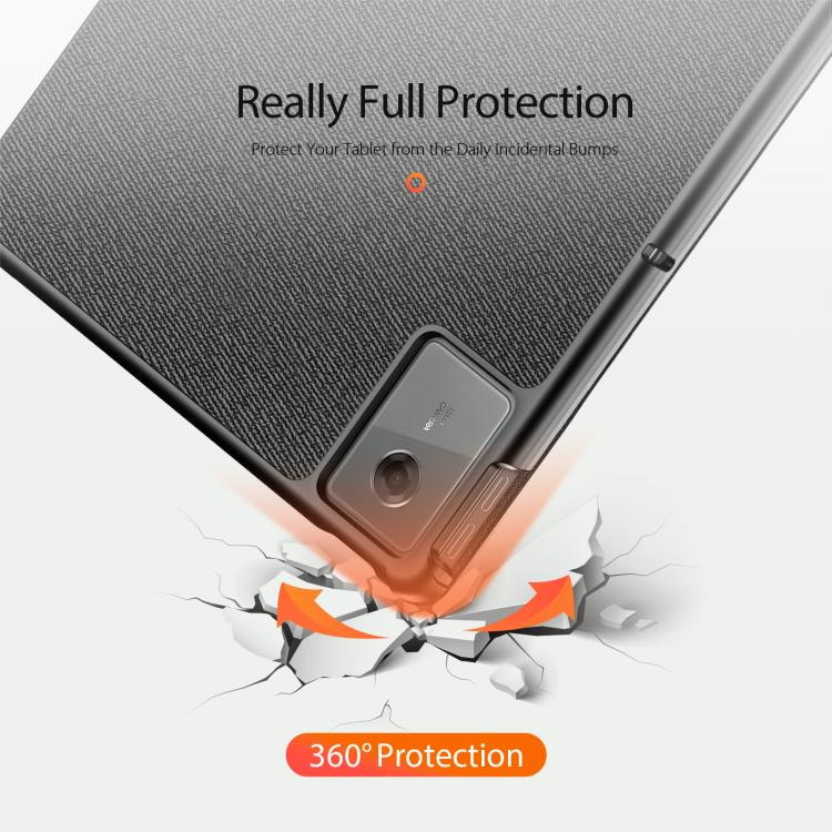 For Lenovo Idea Tab Plus 12.1 2025 DUX DUCIS Domo Series Magnetic Flip Leather Tablet Case - Black