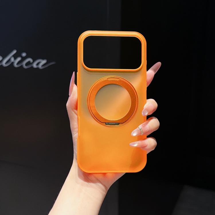 For iPhone 17 Pro Max Cloud Edge Floating Semi-Transparent Matte Magnetic Rotating Holder Phone Case