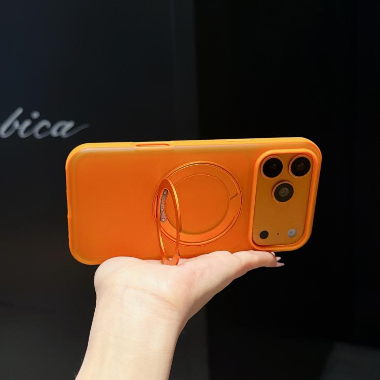 For iPhone 17 Pro Max Cloud Edge Floating Semi-Transparent Matte Magnetic Rotating Holder Phone Case