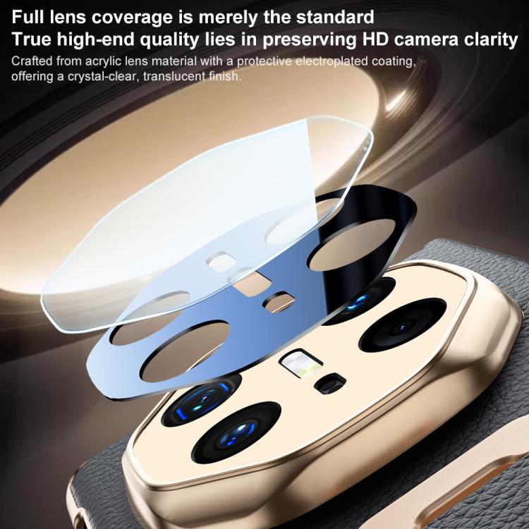 For Huawei Mate X6 Rotating Wristband Holder View Window Genuine Leather Phone Case