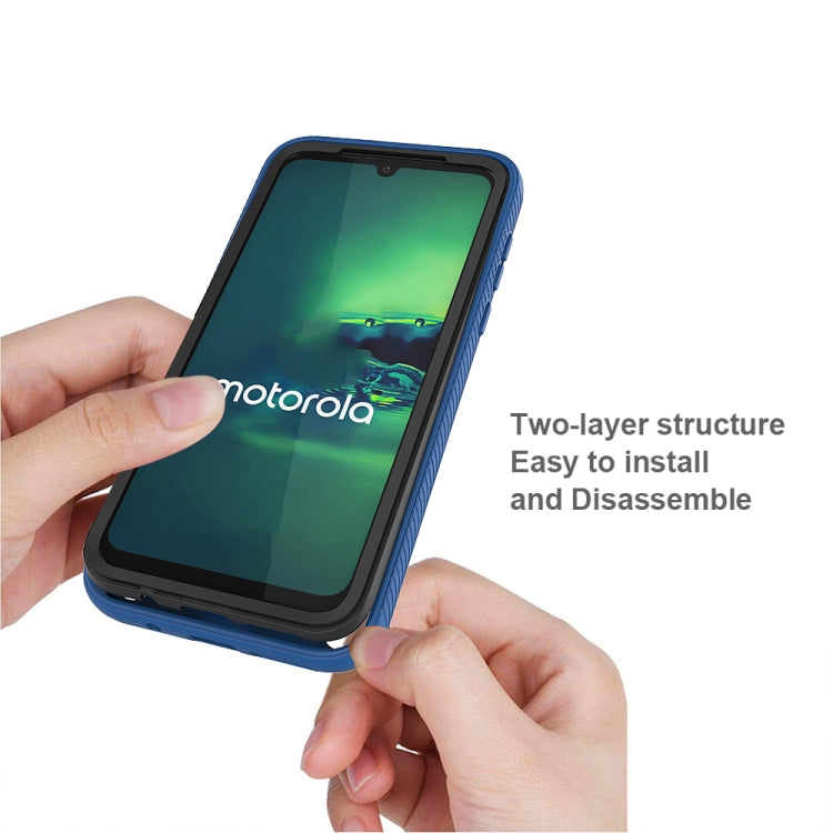 For Motorola Moto G8 Plus Starry Sky Solid Color Series Shockproof PC + TPU Protective Case