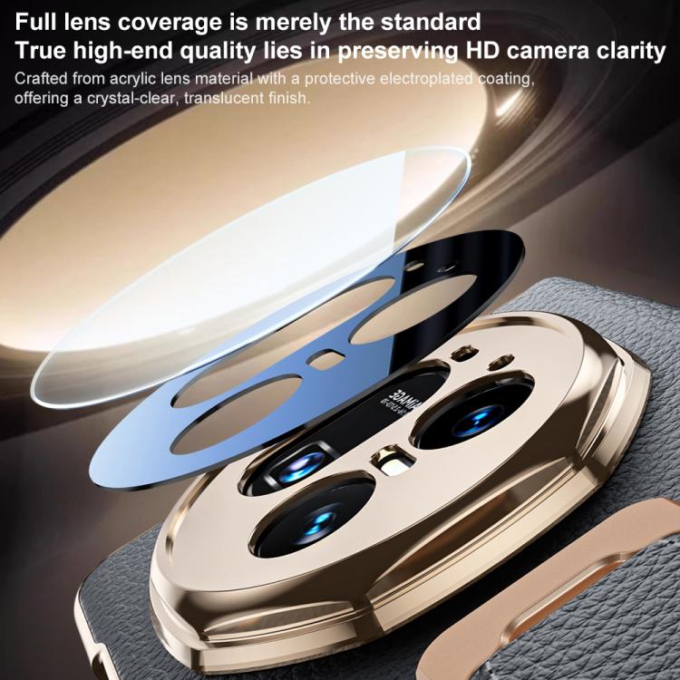 For Honor Magic V5 Rotating Wristband Holder View Window Genuine Leather Phone Case