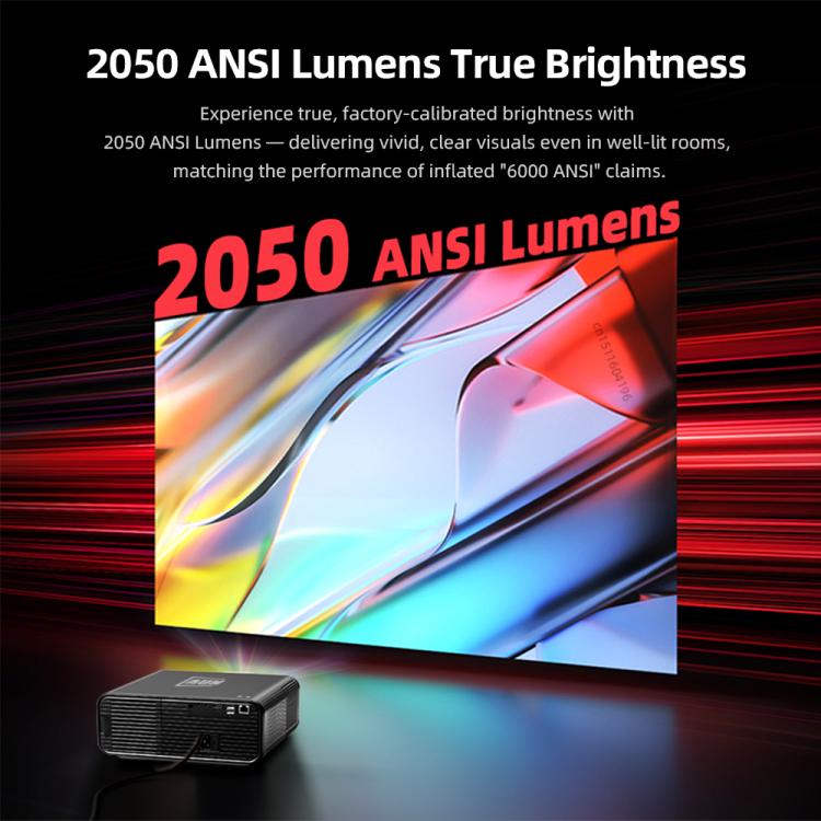 AUN U001 Pro 1080P 2050ANSI For Google TV Android 14 OS Smart Projector, Plug:AU Plug - Black