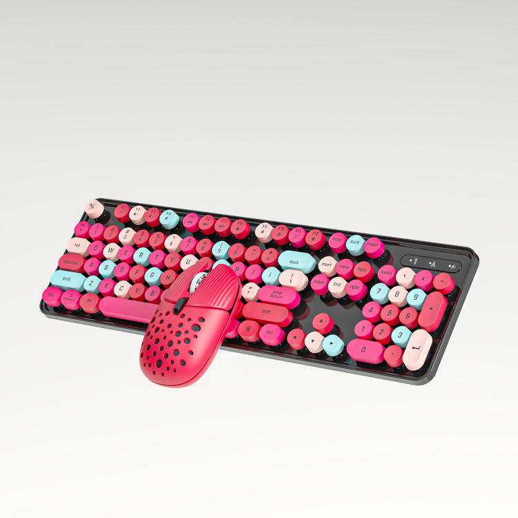 SHIPADOO EF128 2.4G 4800 DPI Wireless Keyboard Mouse Set, Color Mixing Series
