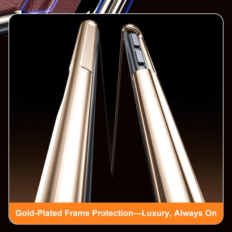 For Huawei Mate X5 Magnetic Rotating Holder View Window Genuine Leather Phone Case