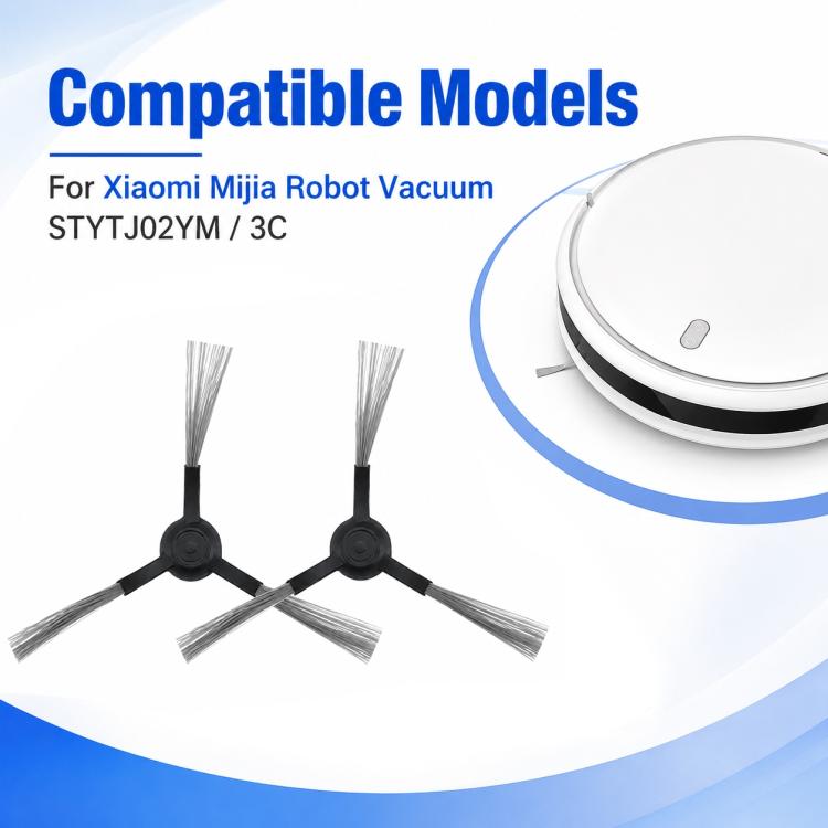 Replacement Accessories for Xiaomi Mijia Robot Vacuum Mop STYTJ02YM / 3C, Specification:Dual Black Triangle Side Brush