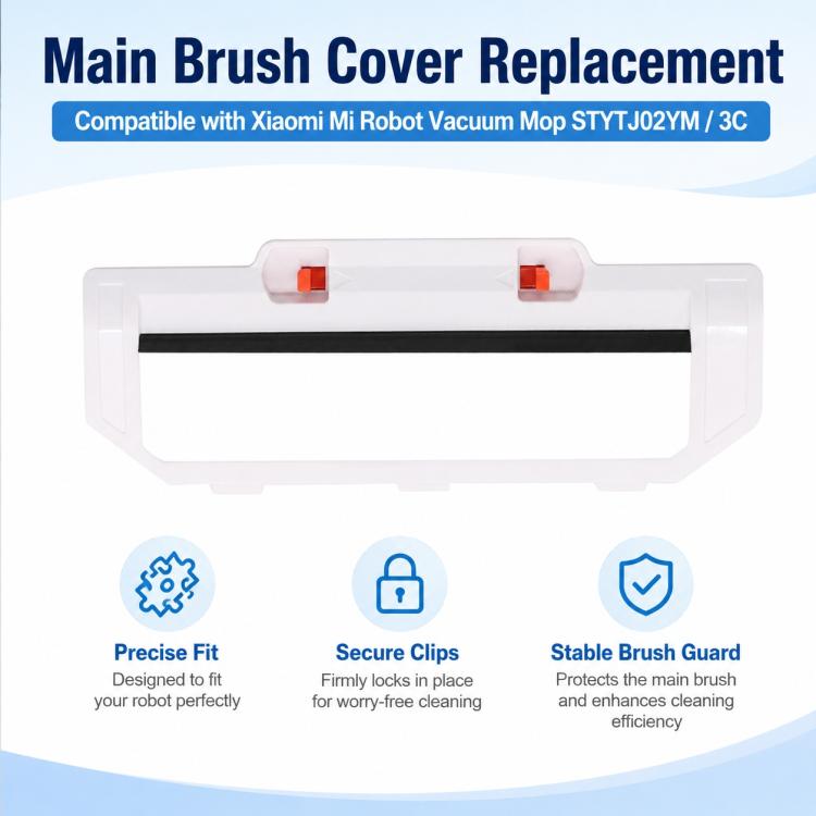 Replacement Accessories for Xiaomi Mijia Robot Vacuum Mop STYTJ02YM / 3C, Specification:White Main Brush Cover