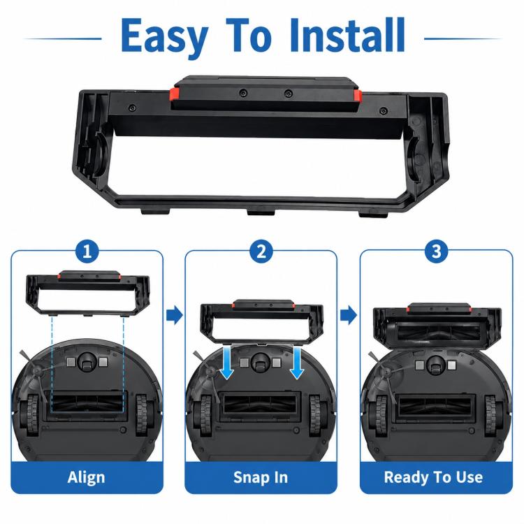 Replacement Accessories for Xiaomi Mijia Robot Vacuum Mop STYTJ02YM / 3C, Specification:Black Main Brush Cover