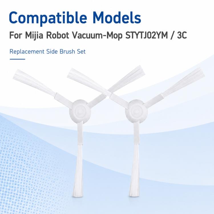 Replacement Accessories for Xiaomi Mijia Robot Vacuum Mop STYTJ02YM / 3C, Specification:Dual White Triangle Side Brush