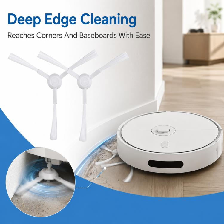 Replacement Accessories for Xiaomi Mijia Robot Vacuum Mop STYTJ02YM / 3C, Specification:Dual White Triangle Side Brush