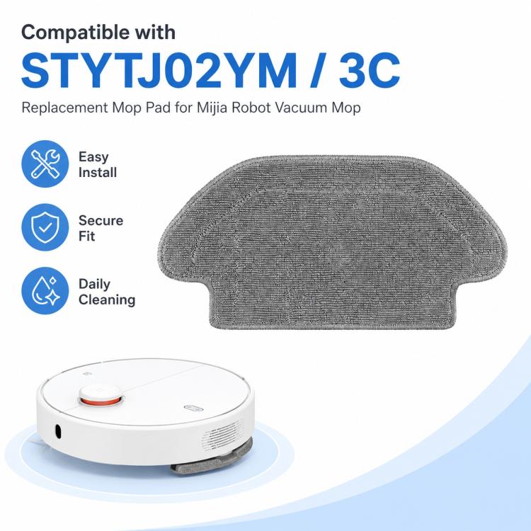 Replacement Accessories for Xiaomi Mijia Robot Vacuum Mop STYTJ02YM / 3C, Specification:Wet Mop Pad
