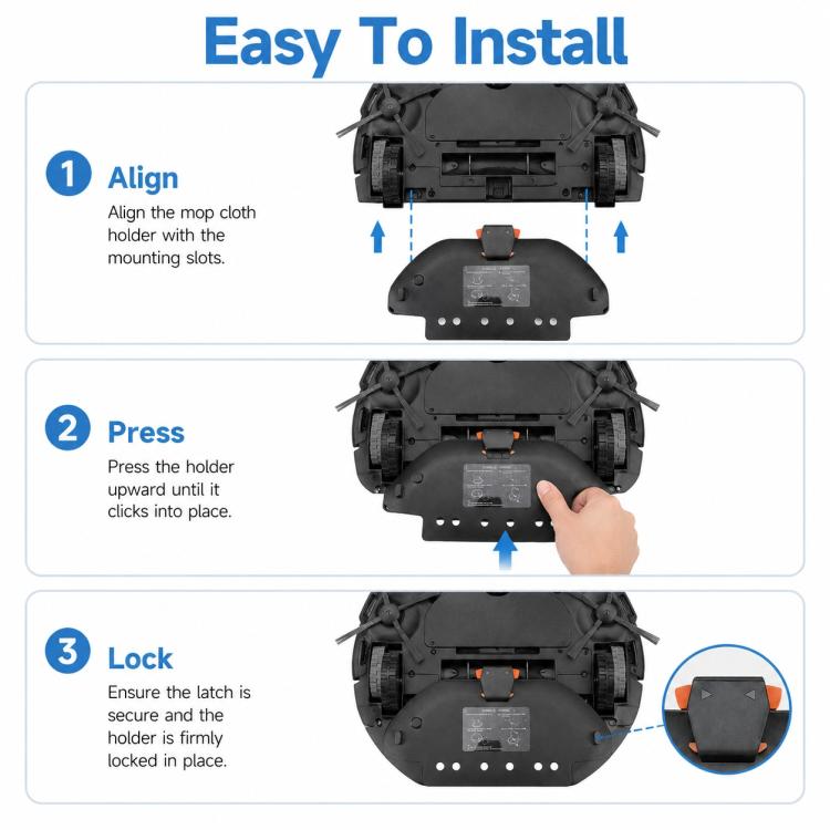 Replacement Accessories for Xiaomi Mijia Robot Vacuum Mop STYTJ02YM / 3C, Specification:Black Mop Pad Holder