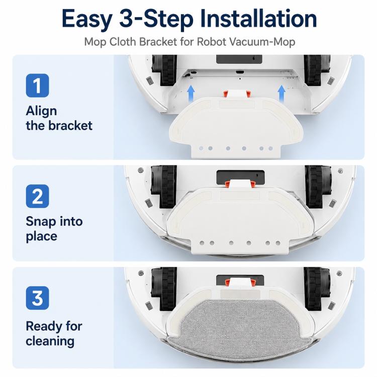 Replacement Accessories for Xiaomi Mijia Robot Vacuum Mop STYTJ02YM / 3C, Specification:White Mop Pad Holder