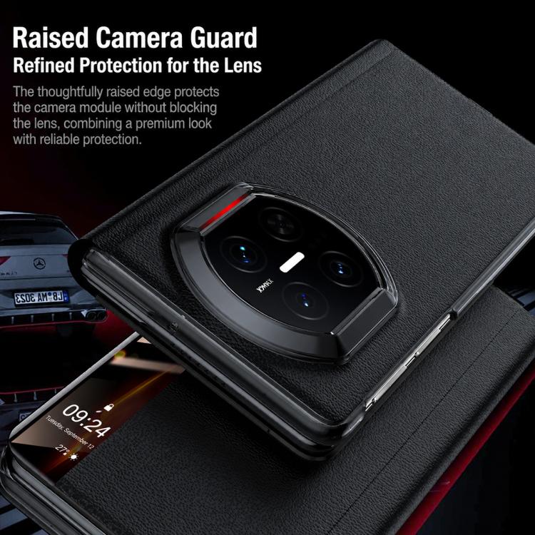 For Huawei Mate X7 Smart View Window Genuine Leather Phone Case