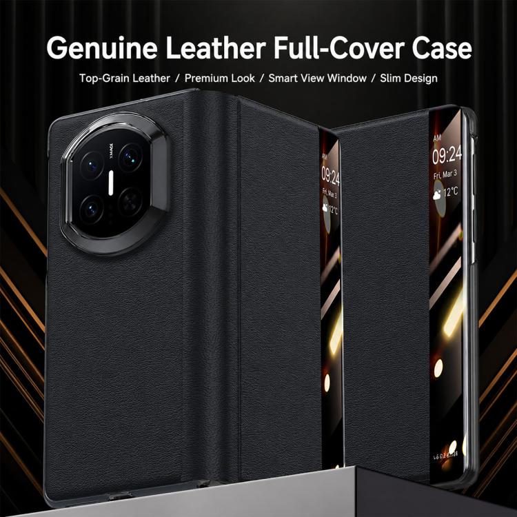 For Huawei Mate X6 Smart View Window Genuine Leather Phone Case
