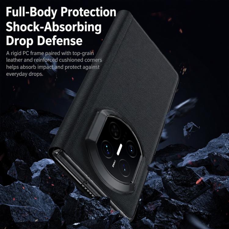 For Huawei Mate X6 Smart View Window Genuine Leather Phone Case