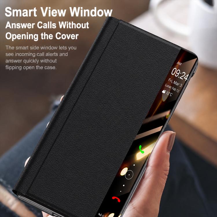 For Huawei Mate X6 Smart View Window Genuine Leather Phone Case