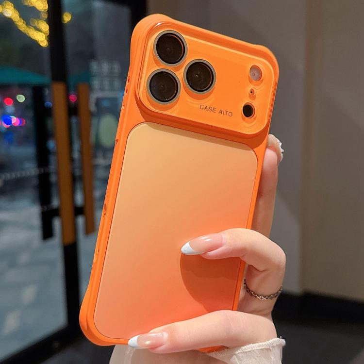 For iPhone 17 Pro Max Large Window Four-Corner Airbag Gradient Phone Case with Lens Film