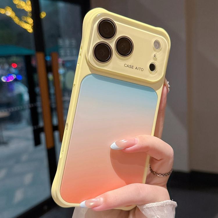 For iPhone 17 Pro Max Large Window Four-Corner Airbag Gradient Phone Case with Lens Film
