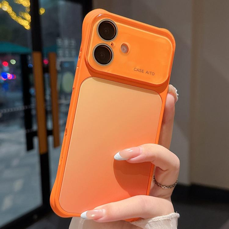 For iPhone 17 Large Window Four-Corner Airbag Gradient Phone Case with Lens Film