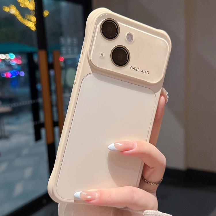 For iPhone 14 Large Window Four-Corner Airbag Gradient Phone Case with Lens Film