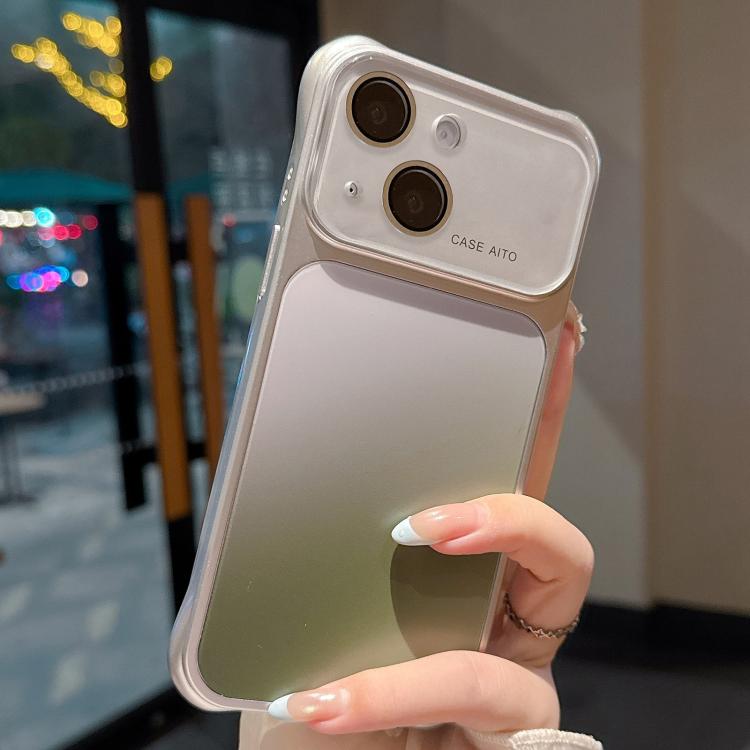 For iPhone 14 Large Window Four-Corner Airbag Gradient Phone Case with Lens Film
