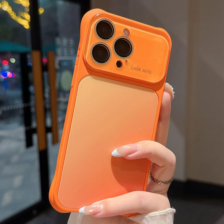 For iPhone 14 Pro Max Large Window Four-Corner Airbag Gradient Phone Case with Lens Film