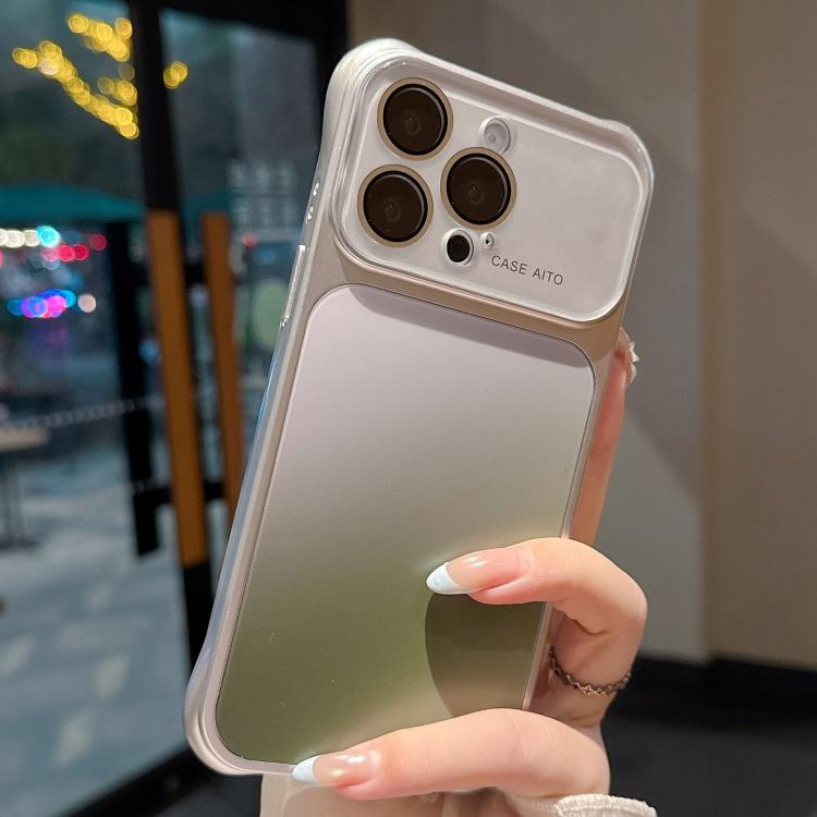 For iPhone 14 Pro Max Large Window Four-Corner Airbag Gradient Phone Case with Lens Film