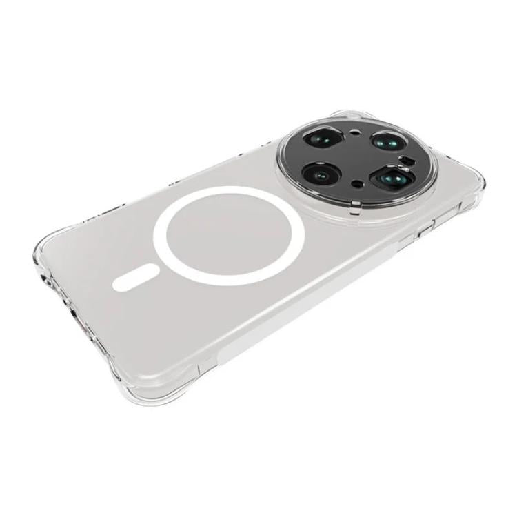 For OPPO Find X9 Ultra 5G WANLONFENG Transparent Magnetic Four-Corner Shockproof TPU Phone Case with Screen Film - Transparent