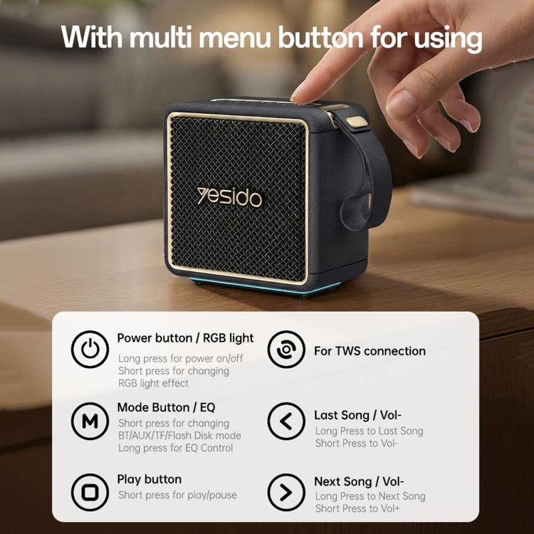 Yesido YSW47 30W High Power Portable Bluetooth Speaker - Black