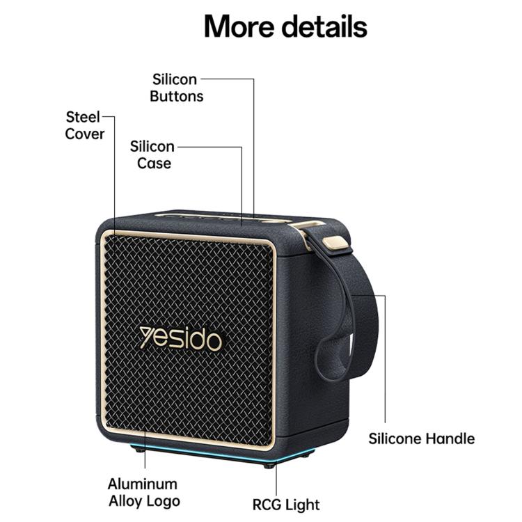Yesido YSW47 30W High Power Portable Bluetooth Speaker - Black
