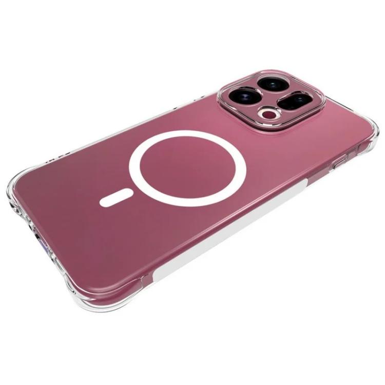 For OPPO Find X9 5G WANLONFENG Transparent Magnetic Four-Corner Shockproof TPU Phone Case with 2pcs Screen Films - Transparent